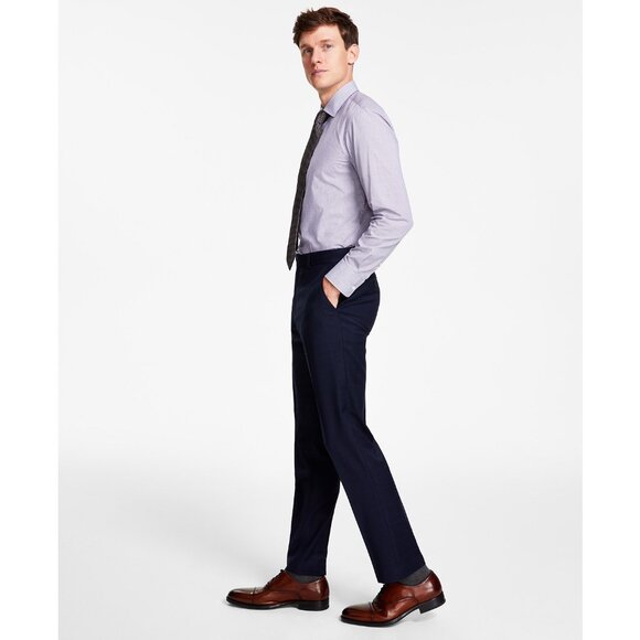Tommy Hilfiger Men Modern-Fit Stretch Plaid Wool Blend Suit Pants Blue B4HP $190 - Picture 3 of 5